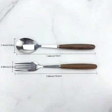 4/6/10-delige roestvrijstalen bestekset met houten handvat, soeplepel en vorkset, 2/10-persoons bestek, zilveren spiegelgepolijste en matte serviesset, geschikt voor restaurants en thuisgebruik, schoolbenodigdheden