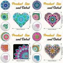 6 stuks/set Mandala 5D Diamond Painting bladwijzers, DIY Diamond Art PU lederen bladwijzers, Beginner Reading Craft Kit, Boekenliefhebber Terug naar school cadeau