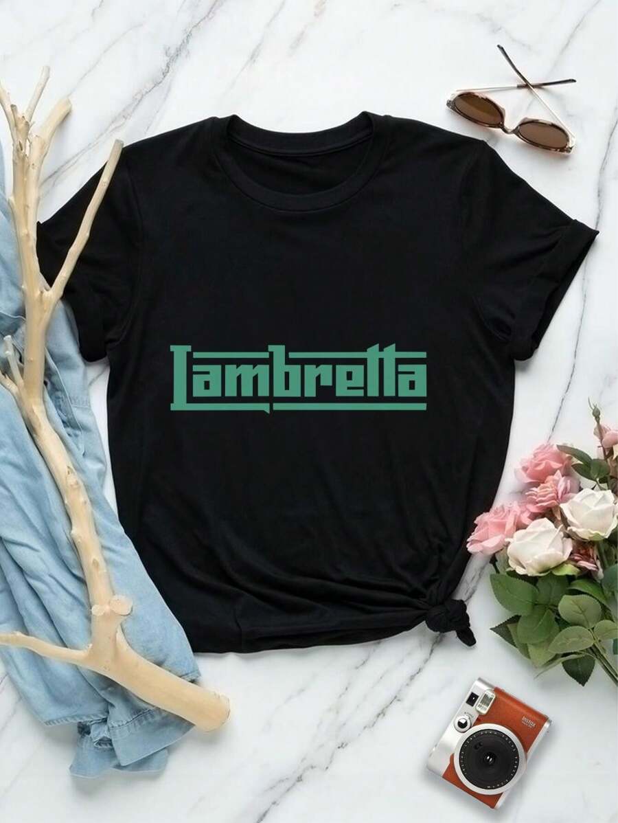 Women's Lambretta T-Shirts Stylish Trendy Tees - Black - View 1