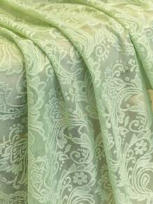 1pc Bohemian Style Double Layer Lace Sheer Curtain, Grommet Top Design For Easy Installation, Soft Polyester Fabric, Multiple Sizes Available To Suit Different Settings, Suitable For Bedroom