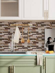 SUPSTICKER 40 件大理石纹理风格厨房装饰，防水防油易清洁耐高温可剥离粘贴，可用于客厅卧室装饰、厨房和浴室改造翻新装饰，4.72 * 9.84 英寸，贴纸，墙贴花，乙烯基贴花用于家居装饰，春季装饰物品让您的家焕然一新，拉玛装饰贴纸礼物生日毕业