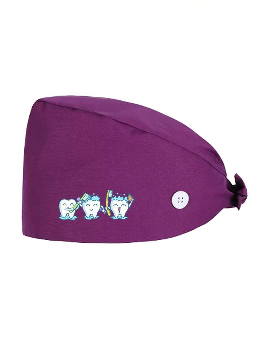 Unisex Scrub Cap With Sweatband - Adjustable Tie 100% Cotton Elastic Chef Cap - Food, Spa, Beauty & Salon - Reusable, Washable Multipurpose Hat (Navy