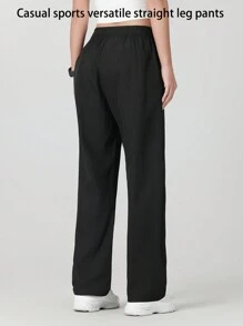 Women's Summer Casual Straight Leg Sports Pants, Fashionable & Versatile