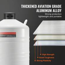 Liquid Nitrogen Tank, 3-20 L Aluminum Alloy Liquid Nitrogen Container, LN2 Tank Dewar With 6 Canisters And Carry Bag With Straps, Cryogenic Tank For Beauty Industry, Seminal Fluid Preservation, Scientific - 30L - View 3