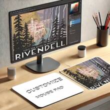 Alfombrilla de escritorio de silicona personalizada con alfombrilla de ratón - Accesorios personalizados para juegos y oficina de vuelta a la escuela - Blanco - Ver 1