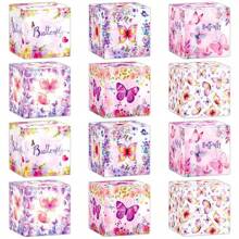 6/12/18pcs Butterfly Themed Decorative Paper Boxes, Suitable For Festivals, Candy, Snacks, Gift Packaging, Party Supplies, Small Gift Boxes, Simple, Bow, Jewelry Boxes, Holiday Gifts, Home Decor, Office Decor, Suitable For Various Holiday Parties, Gifts For Teachers, Classmates, Friends, Girlfriends, Small Gifts