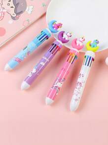 1 pieza Bolígrafo multicolor y multifunción lindo, 10 colores en 1 - Estilo de influencer de redes sociales