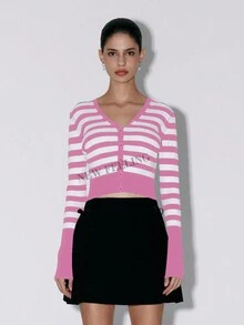 Conjunto de camiseta de manga larga y pantalón ancho de cachemira francesa de 220 g - Rosa - Ver 2