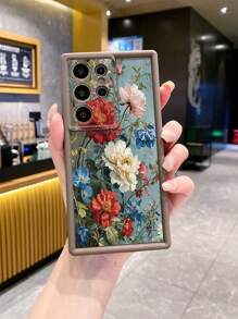 1 pieza Funda de teléfono a prueba de golpes con flor grande compatible con Iphone/Galaxy/Infinix/Redmi/OPPO/VIVO/Realme/MOTO/Itel/Tecno