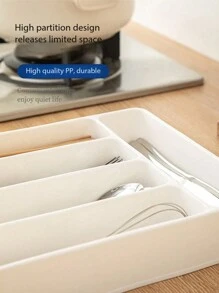 1pc/5 intervalos bandeja organizadora de gaveta de talheres, armazenamento de talheres de plástico para gaveta de cozinha, divisor de suporte de talheres e utensílios para colheres, garfos, facas, utensílios de mesa, organizador de utensílios, organizador de colheres, organizador de cozinha