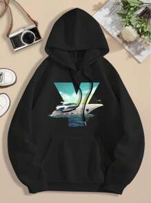 Women's Yacht Hoodies Sweatshirts Nautical Sailing Boat Apparel - Black - View 1