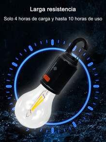 Foco LED Recargable para Camping,LED de Luz de Emergencia Portátil Luz de Tienda con Gancho Farol de Tienda para Camping Pesca - BT001 - Ver 7