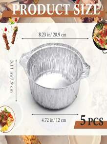 Conjunto de 10/5 piezas Olla de aluminio desechable con tapa, utensilios de cocina de aluminio desechables, envase de horneado desechable adecuado para vacaciones, viajes, campamentos, horneado, calentamiento y cocción (33,8 onzas), Conjunto de ollas de metal redondas, adecuadas para estufas de gas, sin necesidad de electricidad, ideales para viajes, campamentos, horneado, recalentamiento y cocción, utensilios de cocina esenciales, ollas apilables, contenedores de alimentos a granel
