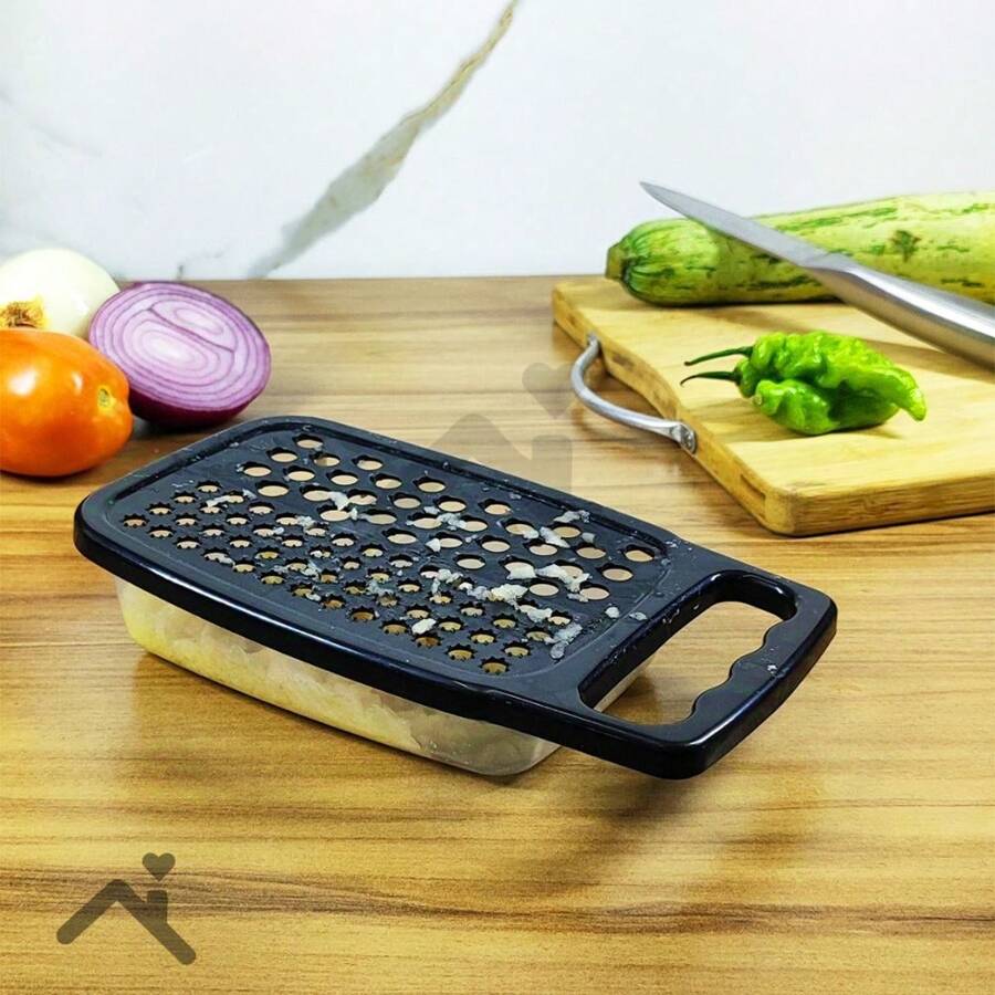 Manual Food Grater Carrot Vegetable Cheese With Plastic Kitchen Container Jar Nitron - 黑色 - 查看 1