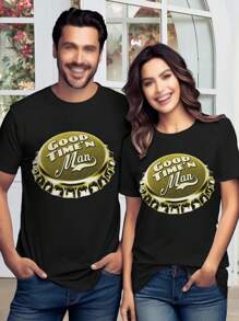 Good Time Ladies' T-Shirt Man Tee Casual Summer Top Cute Graphic Tee Women's Fashion Tee