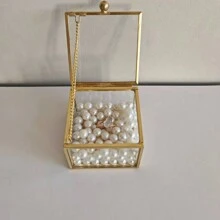 Elegant Gold Jewelry Storage Box For Rings, Stylish Square Glass Ring Display Case, Clear Glass Jewelry Organizer For Rings, Perfect For Christmas, Thanksgiving, New Year, And Valentine's Day Gifts, Ideal For Home Decor And Jewelry Collection, Chic And Functional Design For Every Occasion, Enhance Your Jewelry Display With This Luxurious Storage Solution, Perfect For Organizing And Showcasing Your Precious Rings, A Must-Have For Jewelry Lovers And Collectors, Thoughtful Gift Idea For Special Moments And Celebrations.