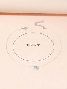 1 Peça Colar Gargantilha com Zircônia Cúbica e Cristal Transparente para Mulheres/Meninas, Colar de Zircônia em Estilo Universitário Simples para Uso Diário, Adequado como Presente do Dia das Mães/Amigos