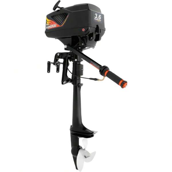 SENDERPICK Außenborder Aussenborder 3.6 PS 55cc Benzin Motorboot, 2-Takt Bootsmotor Benzinmotor Set für Schlauchboot Fischerboote, Outboard Wasserkühl Motor CDI Wasserkühlung System