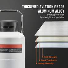 Liquid Nitrogen Tank, 3-20 L Aluminum Alloy Liquid Nitrogen Container, LN2 Tank Dewar With 6 Canisters And Carry Bag With Straps, Cryogenic Tank For Beauty Industry, Seminal Fluid Preservation, Scientific - 3 L - View 3