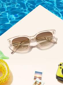 1 pieza Gafas de moda con montura de ojo de gato de acrílico estilo retro para adolescentes de 12 a 16 años, para salidas, uso diario y regalos para vacaciones