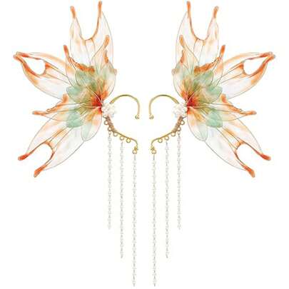 Women Fairy Ear Cuffs Beautiful Clip-On Mermaid Earrings Fashion Ear Cuffs Cosplay Accessories