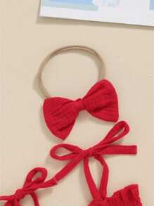 Baby Girl Summer Jumpsuit 4th Of July Letter Print Sleeveless Romper Dress And Headband Set Cute Fashion Clothes Outfits