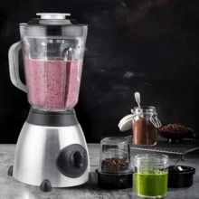 多功能榨汁机研磨机二合一不锈钢全自动家用电动榨汁机1.5L大容量，不锈钢刀片，高硬度杯壁 - 美規A型插(110-127V) - 查看 9