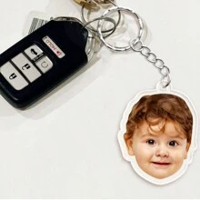 1 件定制照片钥匙扣，个性化宠物肖像，定制亚克力配件，宠物肖像钥匙圈，狗钥匙扣，猫钥匙扣，独特的宠物礼物