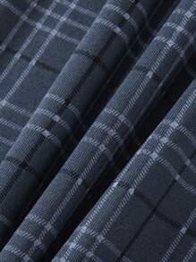 2pcs Men's Lightweight Summer Sleepwear Set, Short Sleeve Top And Pants, 2pc Men's Plaid Summer Lounge Set - Dark Grey - View 9