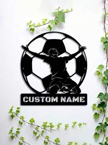 An Iron Personalized Football Player Playing Football Sign Goal Action Freeze Frame Custom Iron Wall Art Decoration Custom Holding Football Goal Victory Pose Football Player Football Lover Gift Gift Holiday Decoration Bedroom Living Room Pitch Gym Metal Sign Home Decorative Arts And Sports Lovers Suitable For Office Garden Porch Decoration Birthday And Ideal Gift Gifts Graduation