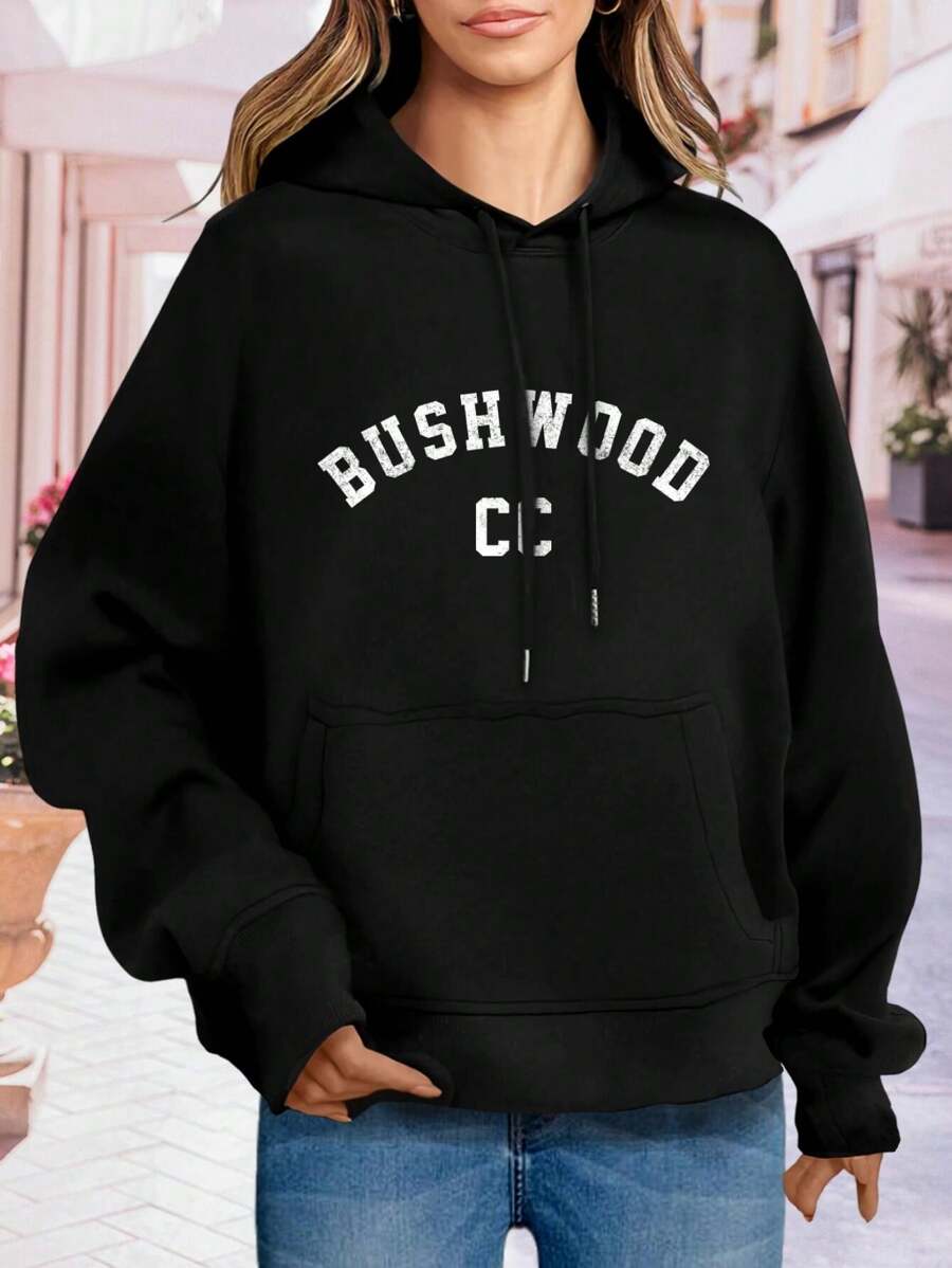 Women's Bushwood C.C. Caddy Shirt Hoodie T-Shirt Collection - Golf Apparel - Black - View 1