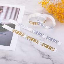 100PCS Paper Bracelet Color Entry Festival Party Event Arm Label Index Stamp With Disposable Bracelet Waterproof And Tear Proof Identification Synthetic Paper Exhibition Admission Tickets