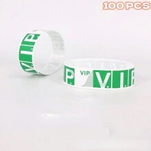 100PCS Paper Bracelet Color Entry Festival Party Event Arm Label Index Stamp With Disposable Bracelet Waterproof And Tear Proof Identification Synthetic Paper Exhibition Admission Tickets