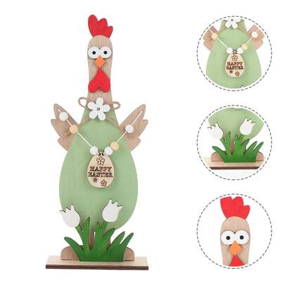 Rooster Ornament Outdoor Decoration Gardenndoor Chicken Adornment Wood Craft PartyPractical