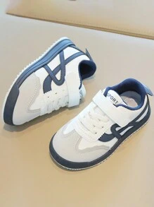 1 双儿童休闲软底运动鞋，秋季新款女孩和男孩运动鞋，百搭 - 藍色 - 查看 2