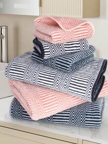 2pcs Towel Set - 70x140cm/27.56x55.12 Inch - Made Of Coral Fleece - Absorbent Quick-Dry, Non-Shedding, Non-Fading - Ultra Soft & Skin-Friendly - With Hanging Loop For Easy Hanging - Bath Towels For Bathroom, Bedroom, Pool, Gym, Camping, Holidays - Wheat Ear & Ionic Lucky Pattern Solid Abstract Design - Suitable For All Seasons Mother's Day Flowers, Personalized Gifts For Mom, Last Minute Gifts, Mother's Day Ideas, Mothering Sunday Gifts, Handmade Cards For Mum, Best Mother's Day Gifts Under $50