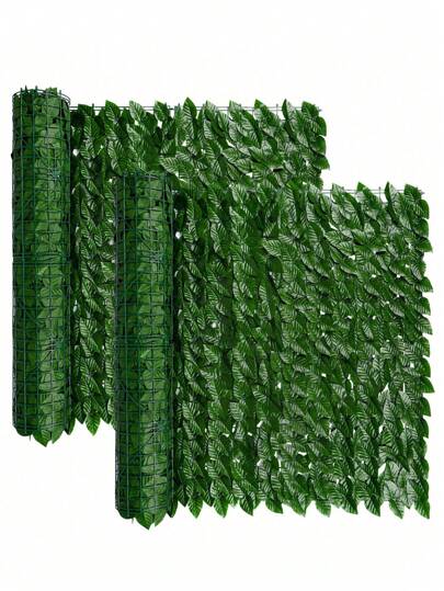 1pc Realistic Fence Sunshade Decor, Fake Lawn Roll Up Fence Screen, Vine Leaf Fence Screen, Suitable For Home Garden Balcony Wall Patio Yard Wedding Backyard Jungle Party Birthday Porch Christmas Gift Indoor Outdoor Decor,Fake Plants