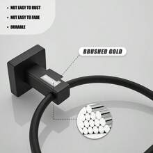 Matte Black Hand Towel Holder, Bathroom Towel Ring, Bath Hand Towel Hangers Wall Mounted Half Round Modern - màu đen - Xem 4