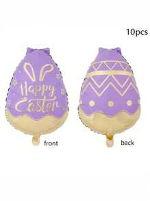 10 个复活节圆球气球用于派对装饰、室内氛围背景装饰、摄影道具 - 彩色 - 查看 10