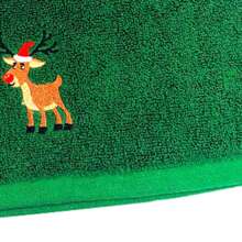 12.6*17.72 Christmas Hand Towels Cute Santa Wreath Embroidery Face Washcloth Soft Absorbent Kitchen Dish Towels