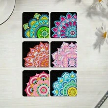 6 stuks/set Mandala 5D Diamond Painting bladwijzers, DIY Diamond Art PU lederen bladwijzers, Beginner Reading Craft Kit, Boekenliefhebber Terug naar school cadeau