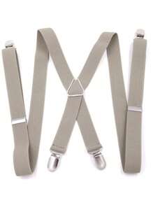 1Pc Men Wide Suspenders High Elastic Adjustable 4 Strong 25mm Wide Clips Solid Color Suspender Heavy Duty X Back Trousers Braces Heavy Duty Suspenders With Swivel Hooks For Men Work Jeans Y Back Big And Tall Adjustable Elastic Trouser Braces Belt Loop Strap, Wedding Accessories For Going Out Outfit Wedding Party And For Gift Autumn-Winter Accessories Halloween Costume,Suitable For Teens, Youth,Men,Casual, Outdoor, Athletic, Vacation, Graduation Gifts, Birthday, Daily Wear - Multicolor - View 11