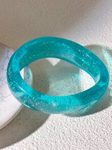 1pc Women Elegant Popular Asymmetrical Shape Minimalist Bracelet, Versatile For Daily Wear - Blue - View 17