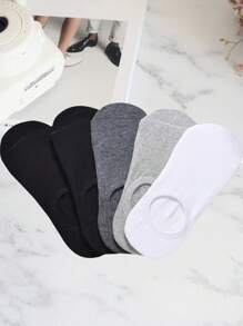 4 Pairs Men's Short Socks, Low-Cut Invisible Socks, Breathable & Moisture-Wicking, Anti-Odor, Designed For Sports, Casual, Home & Business, Suitable For All Seasons