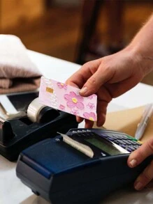 2pcs/3pcs/4pcs Floral & Heart/Bow Painting Pattern PVC Stickers, Cute Landscape Debit/Credit Card Protector Skin, Creative Art Card Decals,Back To School,School Supplies - Multicolor - View 3