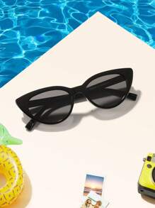 1 pieza Gafas de moda con montura de ojo de gato de acrílico estilo retro para adolescentes de 12 a 16 años, para salidas, uso diario y regalos para vacaciones