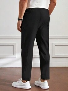 Men's Fashionable Casual Quick Dry Pants, Versatile Spring/Summer Style - Black - View 5