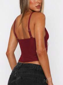 Top corto da donna alla moda, sexy, aderente, con scollo a V, adatto per primavera, estate, feste, uscite, vacanze e uso quotidiano