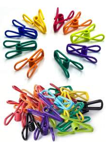 10 Pcs 2 Inch 5 Different Random Colors Chip Clips, PVC Coating High Elasticity Strength Clothes Pins, Food Clips And Bag Clips - Multicolor - View 2