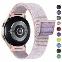 Curea elastică din nailon de 20 mm, fără spațiu, compatibilă cu Samsung Galaxy Watch 7/6/4/Classic/5 Pro 44 mm 40 mm 43 mm 47 mm 42 mm 46 mm, brățară respirabilă din nailon cu buclă, compatibilă cu Galaxy Watch 7 20 mm, accesorii pentru ceas inteligent, femei și bărbați